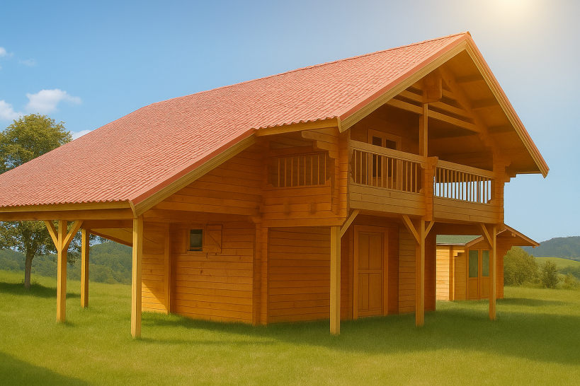 FLAVIE : chalet en bois avec balcon