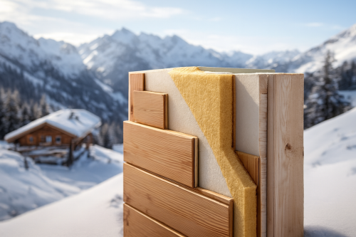 un échantillon d'isolation pour illustre la qualité des chalets habitables en rhône alpes